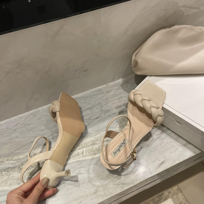 CLASSY SEMI BRAIDED HEELS